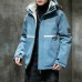2020 Winter Padded Hooded Men Loose Collarless Teenagers Zipper Leisure Thick Warm Coat