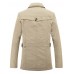 Men Casual Trench Solid Color Single Breasted Turn-down Collar Jacket Coat SYXZ 442