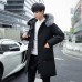 Men's Warm Winter Jacket Fitted Korean Version Of Casual Long Section Of Handsome Hooded Fur Collar Coat Tide Wild