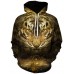 Men Domineering Tiger Pattern Hoodie 3D Digital Animal Print Top Casual Hooded Pullovers