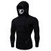 Men Halloween Themed Skull Mask Drawstring Long Sleeve Hoodie Sweater