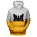 Men's Creative 3D Cat Print Hoodie Sweatshirt