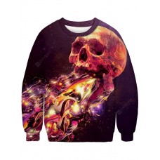 Men's Sweatshirt Halloween Taro 3D Print Crew Neck