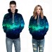 Starry Sky Printing Couple Casual Sweatshirt Loose Sports Baseball Sweatshirt