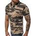 Camouflage Print Shirt Collar T Shirt