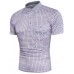Fashion Lapel Plaid Men's Short Sleeve T-shirt