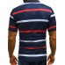Men's Casual Fashion Lapel Short Sleeve Striped T-shirt