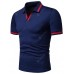 Men's Solid Color Fashion Turn-down Collar T-shirt