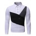 Men's Trend Color Matching Design T-shirt Turn-down Collar