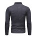 Men's Turn-down Collar Contrast Color Long Sleeve T-shirt