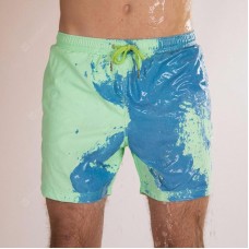 Men's Casual Shorts Water Temperature Color Changing Beach Pants Men's Quick Surf Swim Pants Shorts