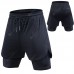 Men's Sports Shorts High Elastic Double-layer Tight Fitness Pants