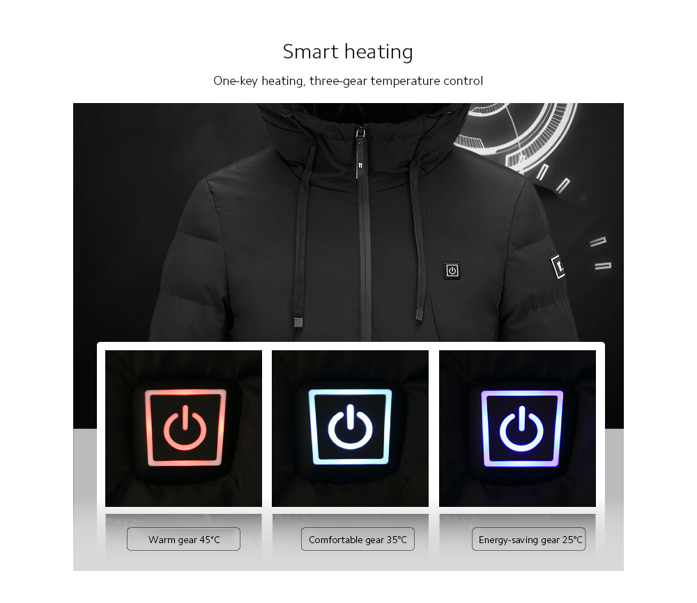 Winter Intelligent Charging Heating Warm Cotton Coat Smart heating