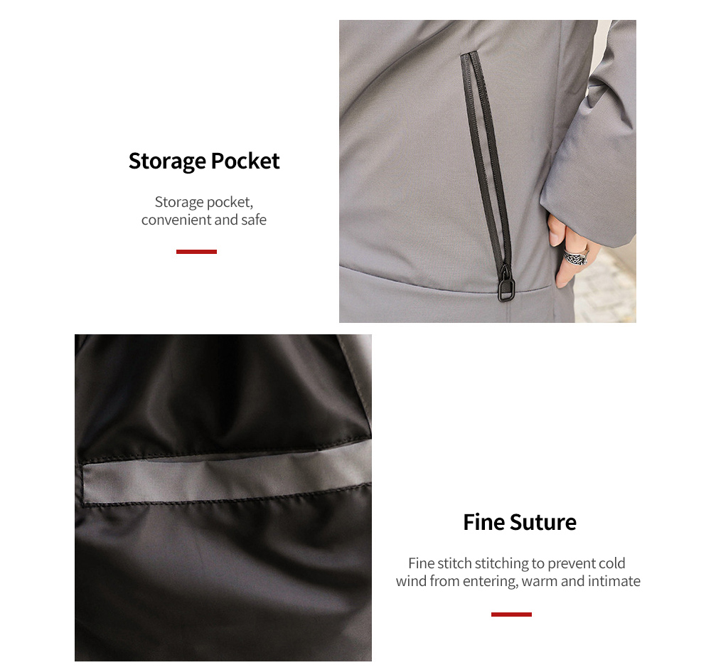 Winter Men's Mid-length Padded Jacket Padded Warm Coat - Black XL Show Details