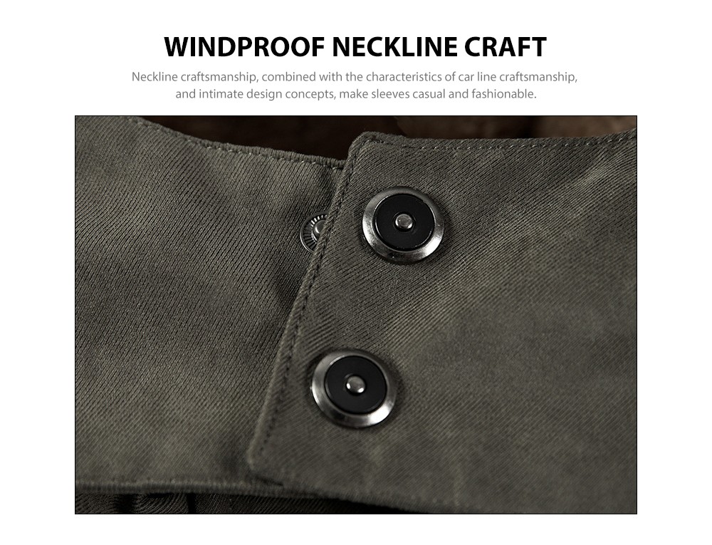 Men's Winter Large Size Plus Thick Velvet Cotton Jacket Windproof neckline craft