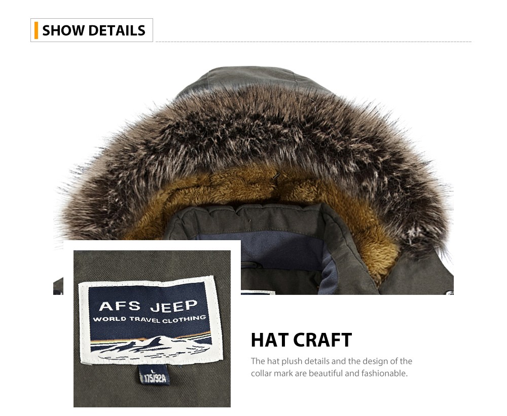Men's Winter Large Size Plus Thick Velvet Cotton Jacket Hat craft