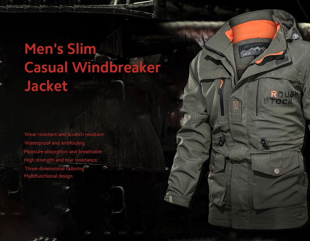 Autumn And Winter Men's Slim Casual Windbreaker Jacket