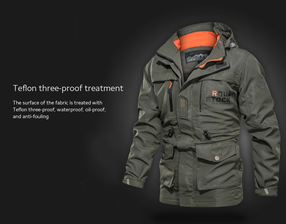 Autumn And Winter Men's Slim Casual Windbreaker Jacket Teflon three-proof treatment