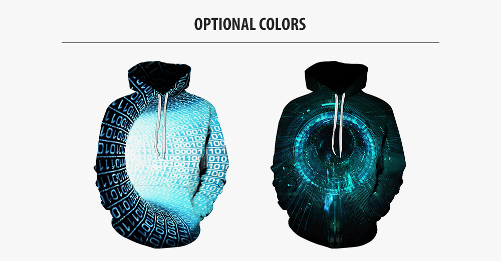 Men Tunnels Pattern Hoodie Creative 3D Digital Printing Sweater Casual Pullover Hooded Top - Multi-B XXS