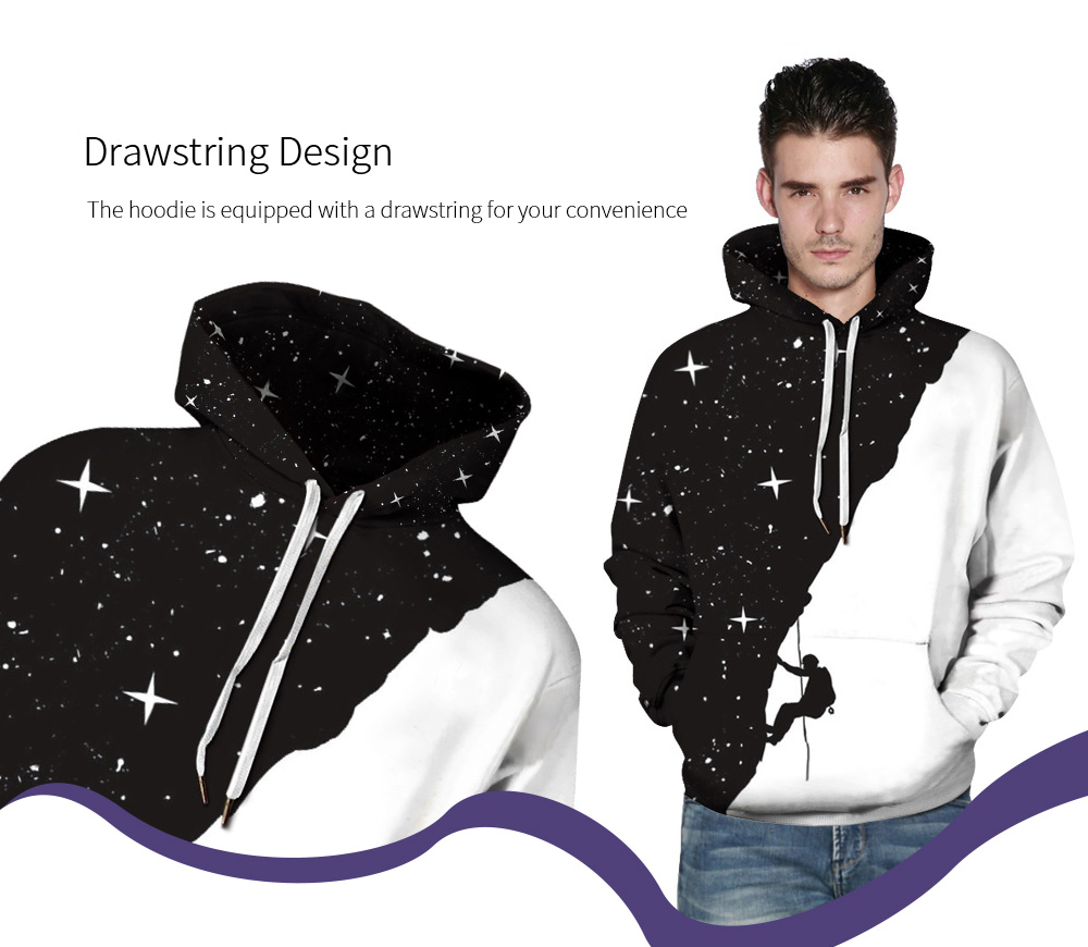 Starry Sky Digital Printing Couple Casual Sweater Hoodie