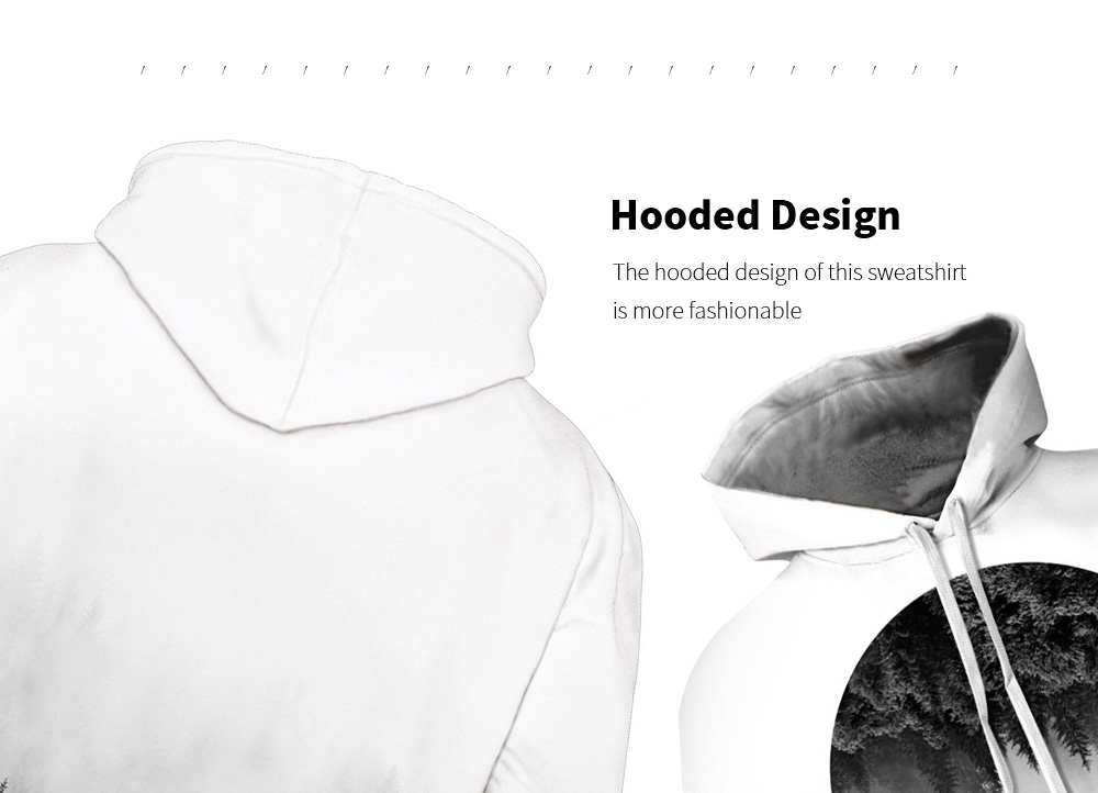 Amoy 3D Forest Digital Print Hooded Sweater Hooded
