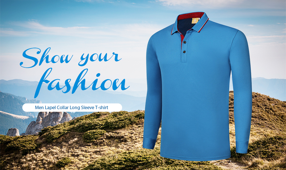 Spring Autumn Golf Casual Men's Long Sleeve T-shirt - Black S
