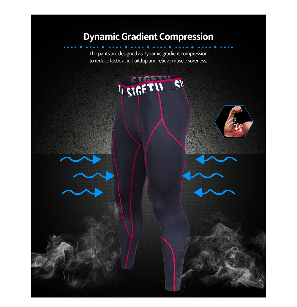 Large Size Sports Trousers Male High-speed Dried Pants Training Fitness Pants Outdoor Basketball Running Leggings - Leggings P17131 Black + Big Red Line XL