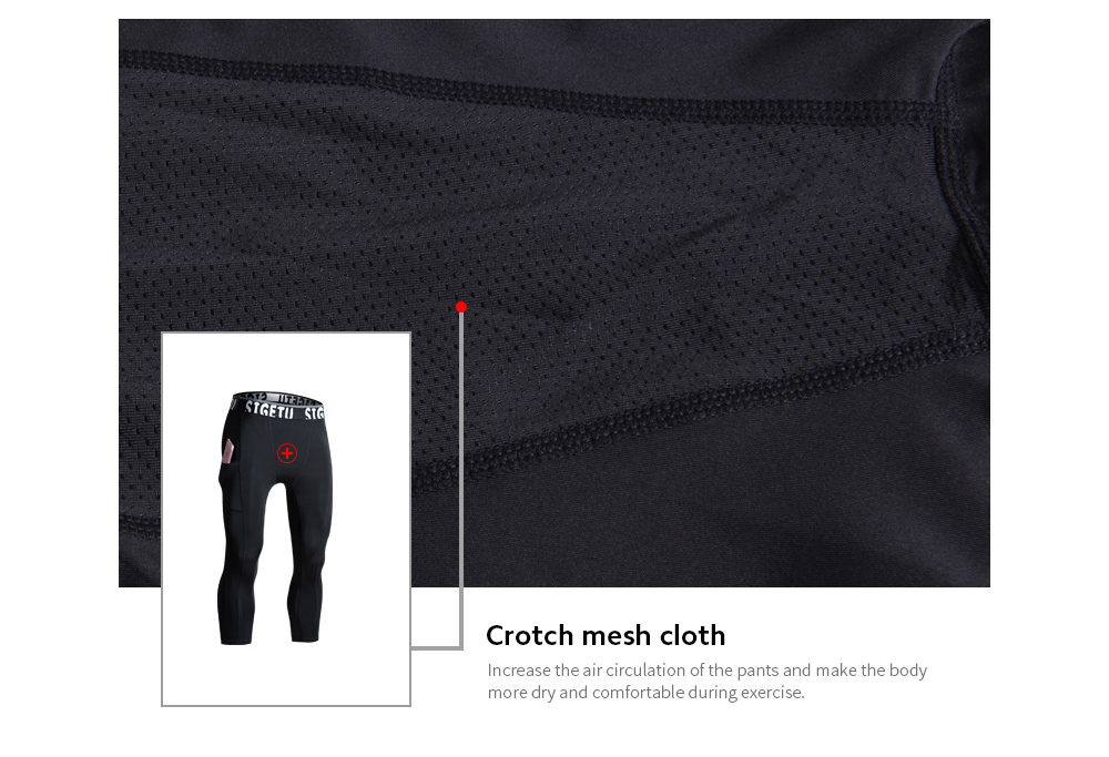 Men's High-elastic Breathable Quick-drying Seven Pants Crotch mesh cloth